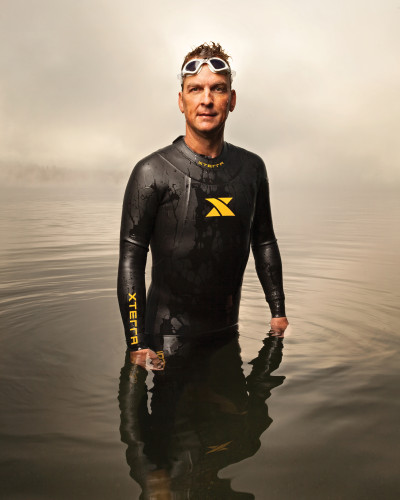 Dave Watkins, Triathlete; Founder and Captain, Ironheart Racing. Photographed for UW Medicine at Idylwood Beach Park, Redmond, WA. 9/27/12.